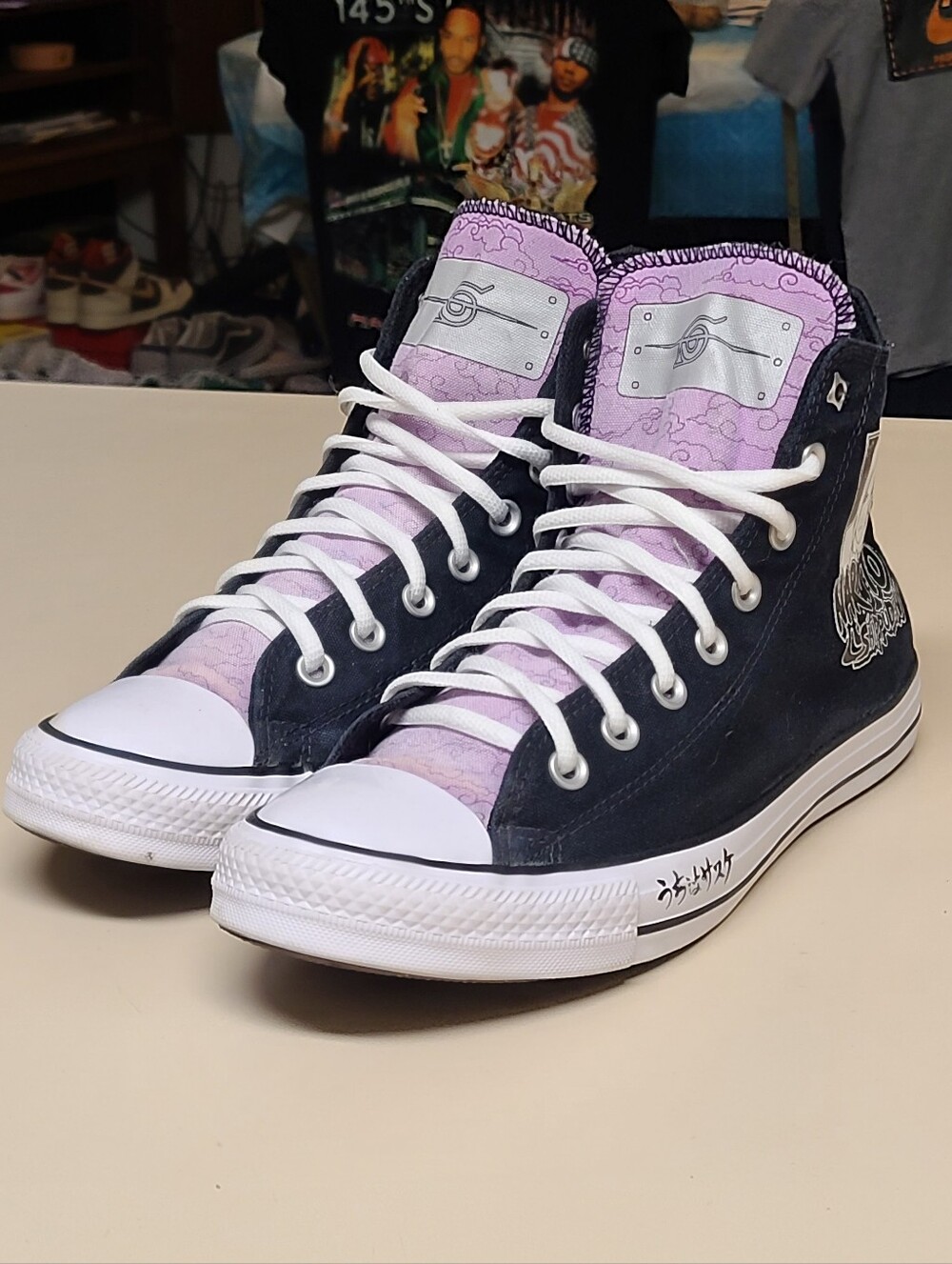 Converse X Naruto CTAS Sasuke Uchiha casual hi top sneakers size 8 - Picture 2 of 10